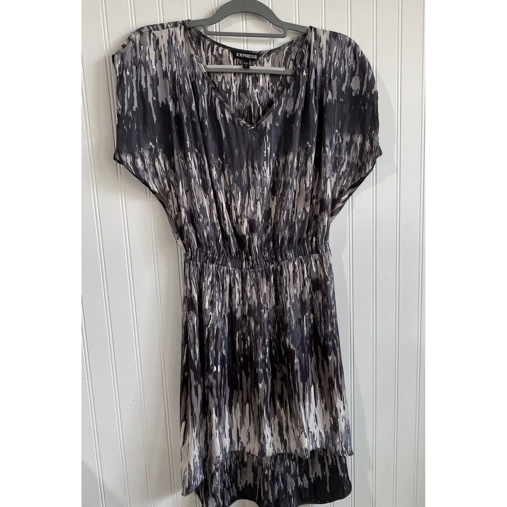 Express Dress Small Gathered Waist‎ Hi Lo Hem V Neck Dolman Sleeve